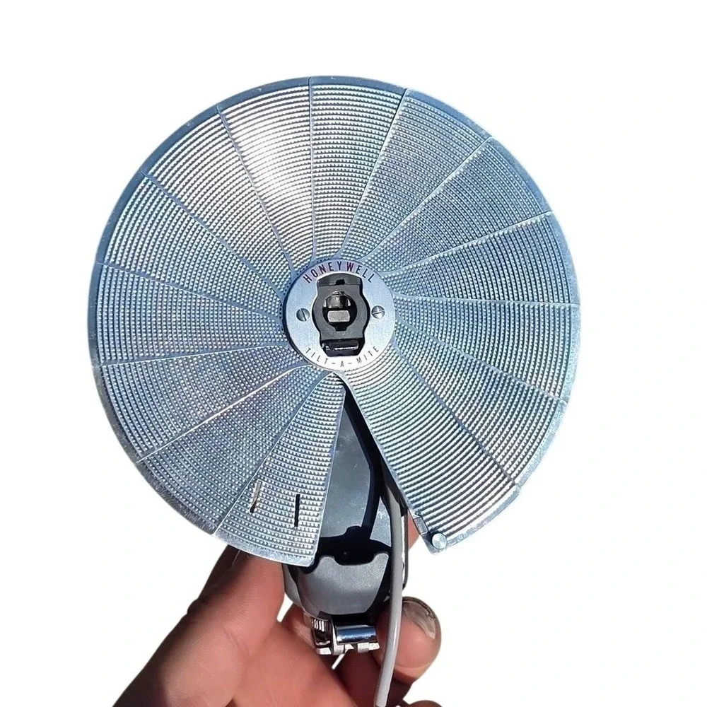 Honeywell Tilt-A-Mite Vintage Folding Fan Flash Unit Made in Japan Grey Silver